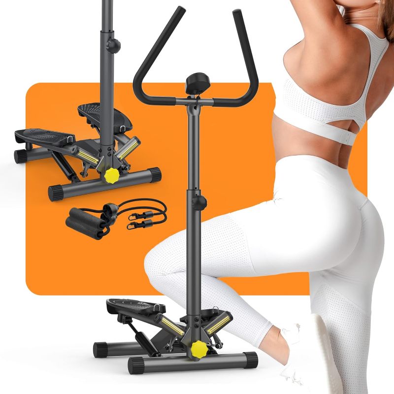Photo 1 of Stepper Machine with Resistance Bands, Mini Stepper with 300LBS Weight Capacity, Twist Stepper for Full Body Workout, Adjustable Step Height, Smooth and Quiet, Step Machine for Men Women