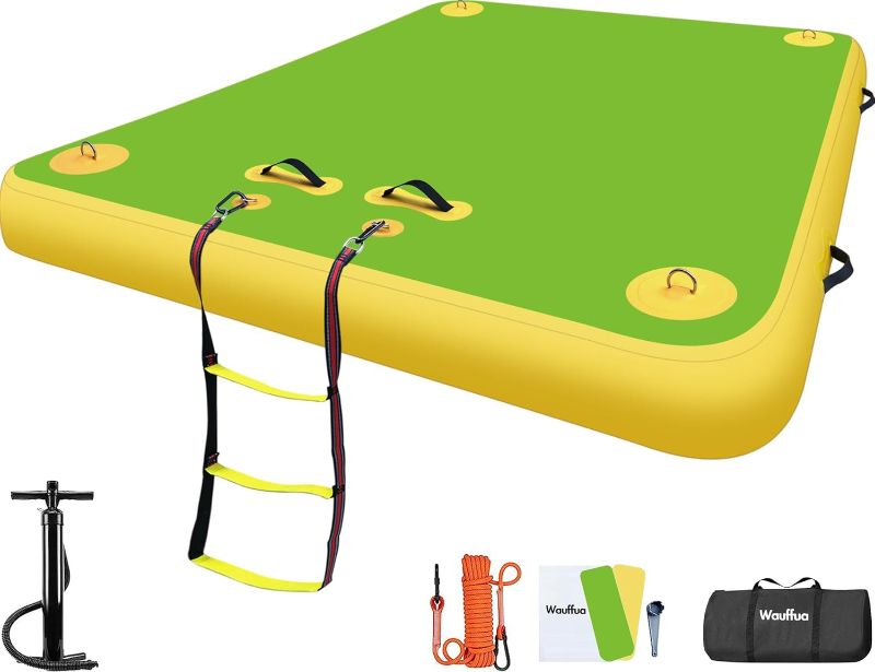 Photo 1 of Inflatable Floating Dock for Lakes, Thick and Extra Wide Lake Floats for Adults, Non-Slip Air Dock Platform with Portable Carrying Bag, Floating Platform Island for Pool Beach Ocean