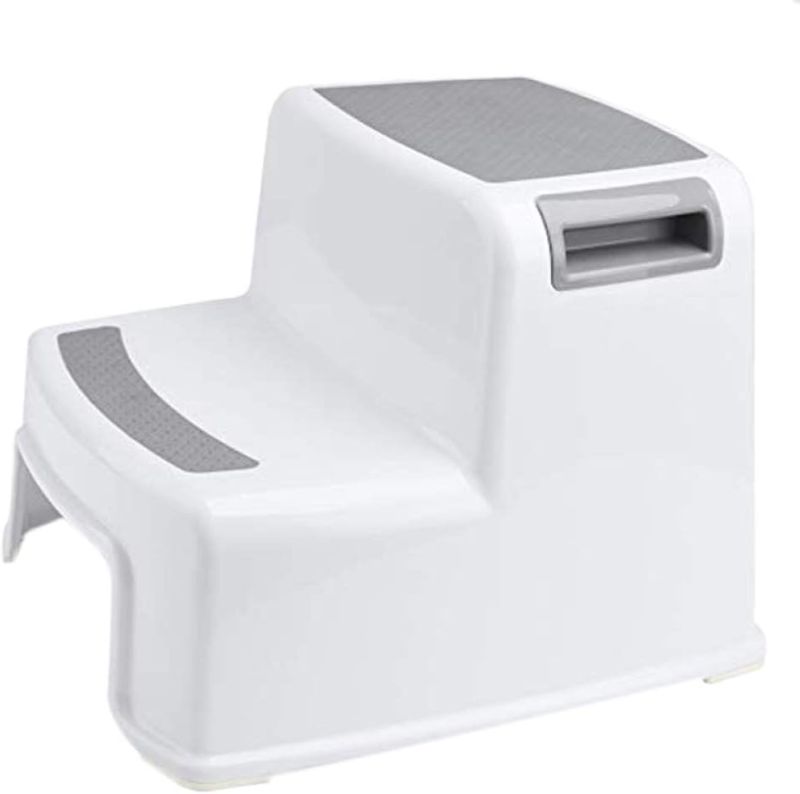 Photo 1 of Wide+2 Step Stool, Stool, for Toilet Potty Training Slip Resistant Soft Grip for Safe As Bathroom Potty Stool S/White/As Shown