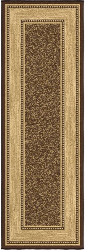 Photo 1 of Ottomanson Hallway Runner Rug 2' 7" x 9' 10" Area Rugs Floor Carpet Runners for Hallways Entryway Living Room Kitchen, Brown