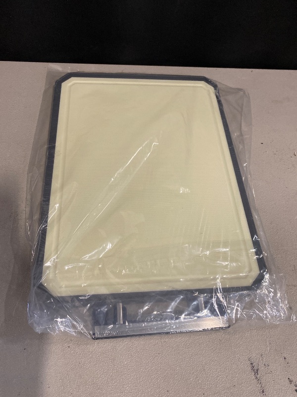 Photo 1 of 2 in 1 Stainless Steel Cutting Board with Handle Chopping Large Big Small Metal Carving Kitchen Meat Butcher Block not Titanium Wood Bamboo Glass Marble Stone Rubber Plastic Silicone Acrylic Teak Sink