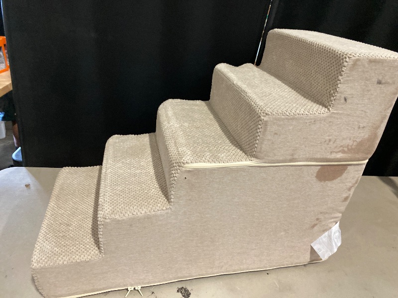 Photo 1 of Dog Stairs for Small Dogs, 5 Tier Wider Pet Stairs for High Beds, 23.6" H Non-Slip Dog Steps for Old Cats, Puppies, Small Medium Dogs, 29.5x19.7x23.6 inch, Beige