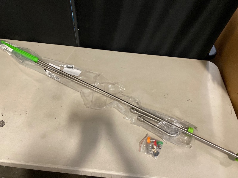 Photo 1 of Pressure Washer Extension Wand, 120" Stainless Steel Power Washer Lance With Molded Grip, 30°, 90°, 120° Curved Rod, 5 Spray Nozzle Tips, 1/4" Quick Connect, 4000 PSI
