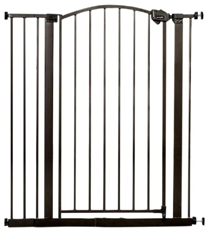 Photo 1 of Regalo Home Accents Extra Tall Gate, Includes Two 4-Inch Extension Kit, Extends to 39.5", Includes 4 Pack Pressure Mount Kit and 4 Pack Wall Mount Kit, Bronze