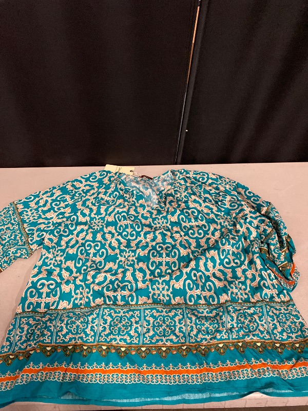 Photo 1 of 2XL Bebonnie Womens 3/4 Sleeve V Neck Bohemian Peasant Blouses Casual Loose Fit Tunic Tops