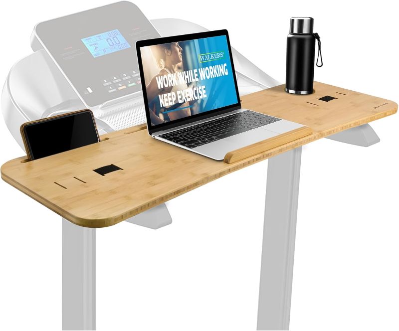 Photo 1 of Treadmill Desk Attachment,Bamboo Laptop Holder Stand for Treadmill Workstation Handrail