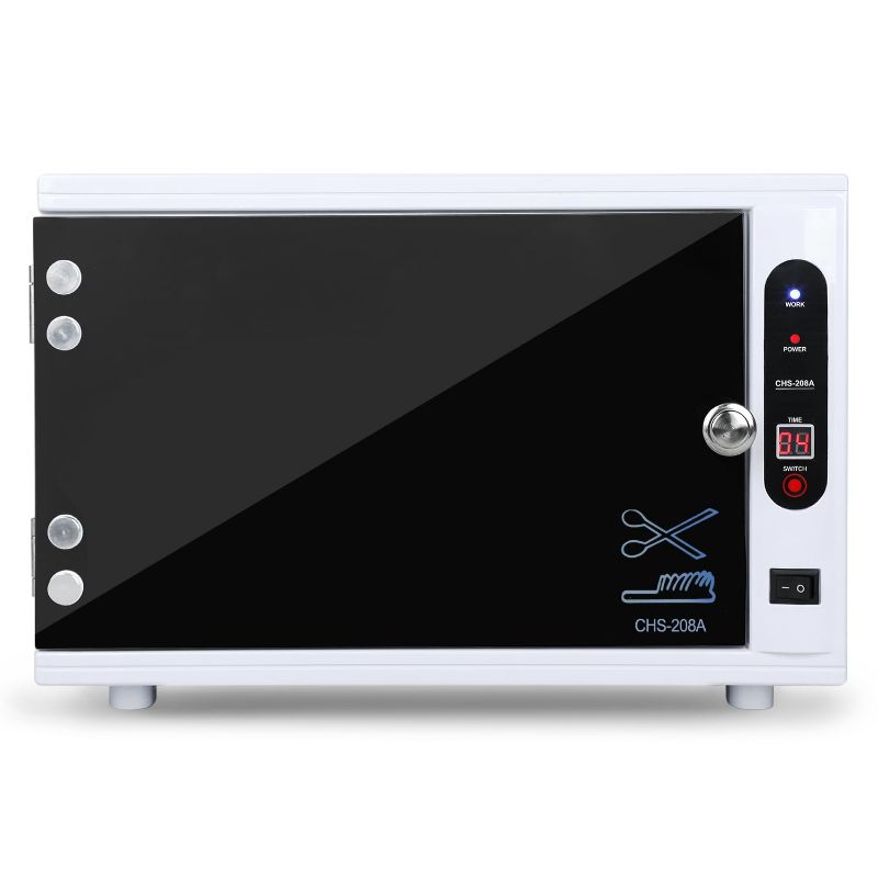 Photo 1 of Nail Tool Cleaning Cabinet, Large Capacity Cleaner Box Cleaner Cabinet Cleaning Machine Barber Tool Box Nails Art Tool Equipment for Salon, Spa, Barber