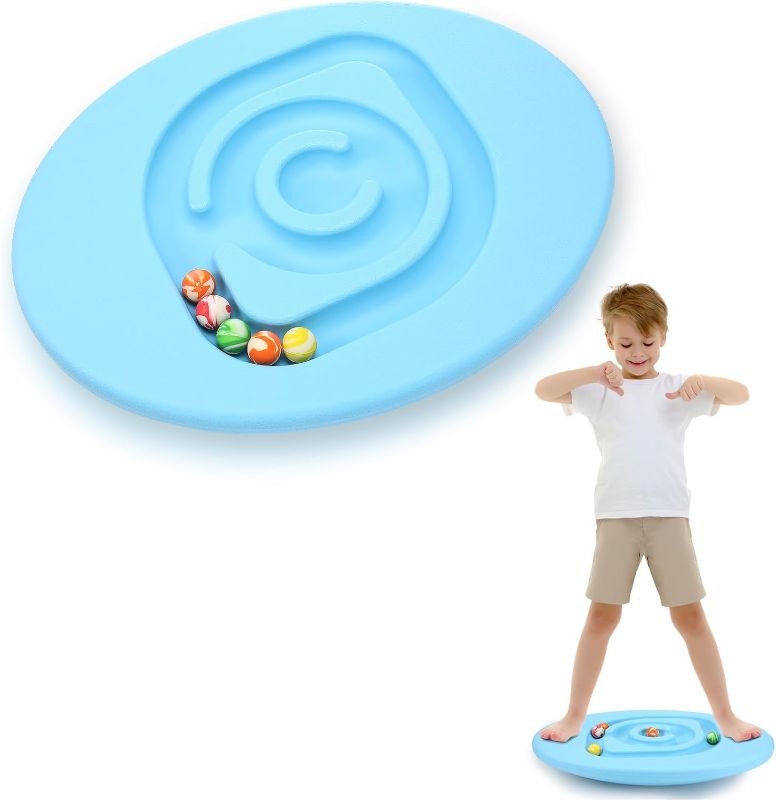 Photo 1 of Maze Balance Board for Kids Plastic Wobble Rocker Balance Board with Mini Balls Load 170lb for Balancing Exercise Equipment Game Boys Girls Physical Therapy, 18.5 x 14.57 Inches