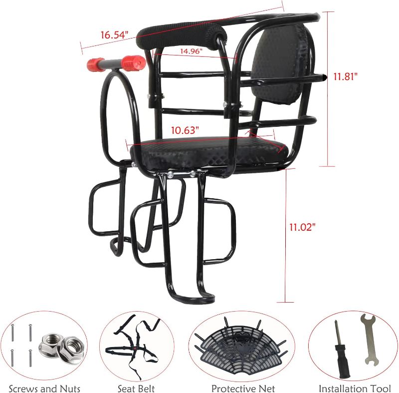Photo 1 of Rear Kid's Bike Seat,Back Mount Child Bike Seat Attachment for Adult Bike,Outdoor Bike Seat for Children,Toddlers,and Kids (Up to 110lb)