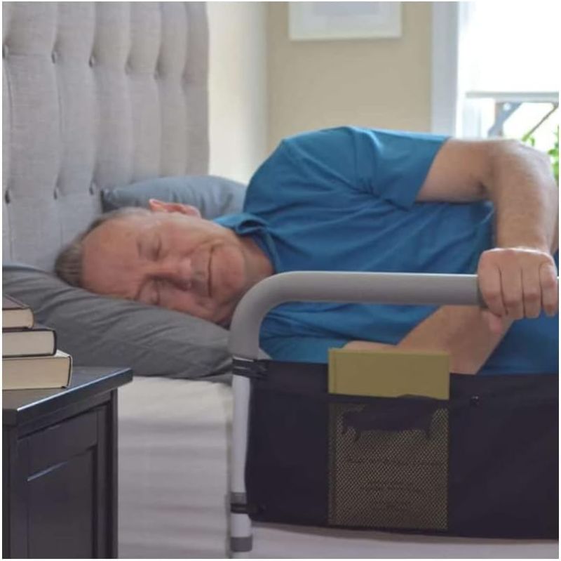 Photo 1 of HEALTHCRAFT Assista-Rail, Fixed Bed Rail for Elderly Adults Safety, Multiple Non-Slip Padded Bars & Bedside Organizer (300 Lb. Capacity) - Certified ASTM F3186-17 Safety Compliance