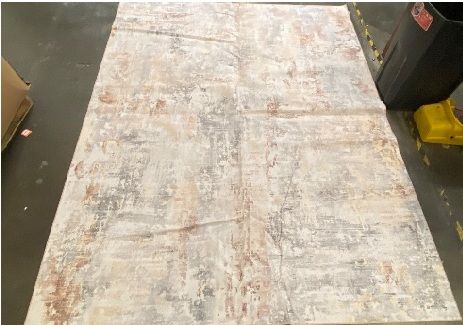 Photo 1 of 8x10 Washable Area Rug Beige Grey Neutral Abstract Living Room Bedroom Large Throw Rug Non Slip Soft Low Pile Indoor Floor Carpet for Dining Room Kitchen Office Entryway