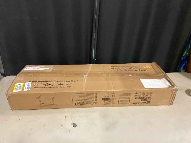 Photo 1 of Electric Standing Desk, 43.3" x 23.6" Height Adjustable Sit Stand Desk with Splice Board for Home Office, Computer Desk Memory Preset (Black Frame, Walnut Desktop)