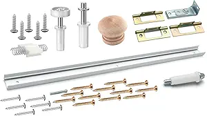 Photo 1 of Bifold Closet Track Kit, 24inch Length, Steel Track, White (1 Kit)