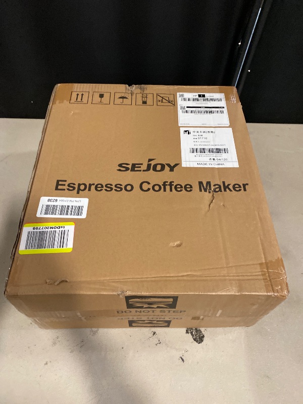 Photo 1 of Sejoy Espresso Machine 1350W, 19 Bar Espresso Maker with Milk Frother, Compact Cappuccino & Latte Machine with 44oz Detachable Water Tank