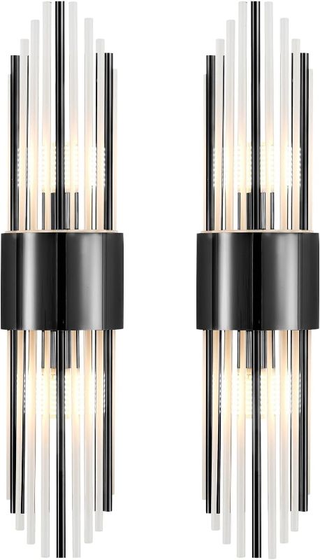 Photo 1 of Black Wall sconces Set of Two, Black sconces Wall Set of 2, Interior Wall Lights, Wall Lights for Living Room, Modern Wall sconces, lámpara de pared para sala, for Living Room, Bedroom