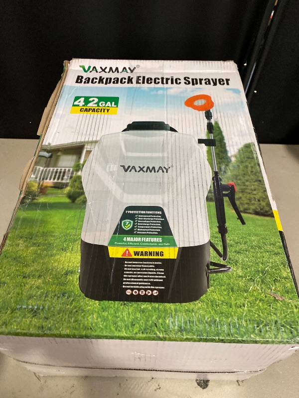 Photo 1 of Backpack Sprayer 4 Gallon Battery Powered Garden Sprayer, VaxMay Electric Weed Sprayer Works with Makita 18V Battery, 100 PSI, Telescopic Wand, 5 Nozzles, 2.5Ah Battery&Charger Included