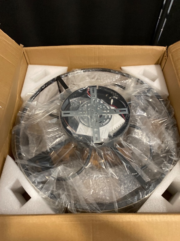 Photo 1 of 20" Caged Farmhouse Flush Mount Bladeless Ceiling Fan