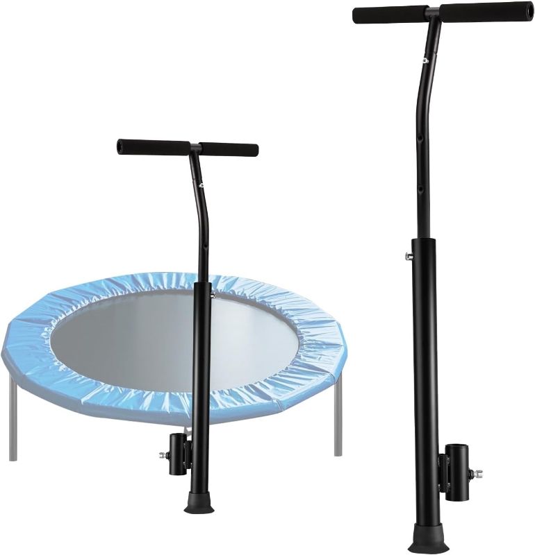 Photo 1 of Rebounder Handle Bar, Adjustable Length Stable Soft Foam Surface Fitness Trampoline Handle Bar Only for Adults Straight Legs Within 0.98 Inches in Diameter (Trampoline not Included)