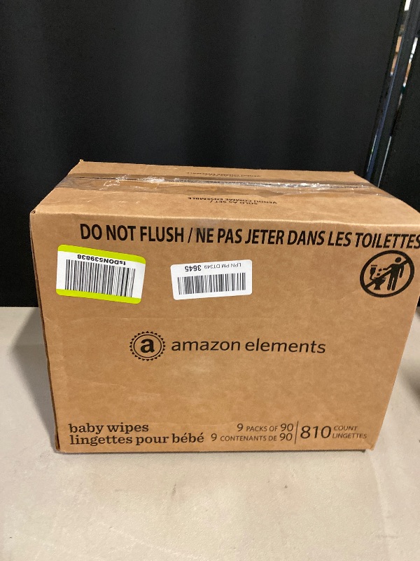 Photo 1 of Amazon Elements Baby Wipes, Unscented, 810 Count, Flip-Top Packs