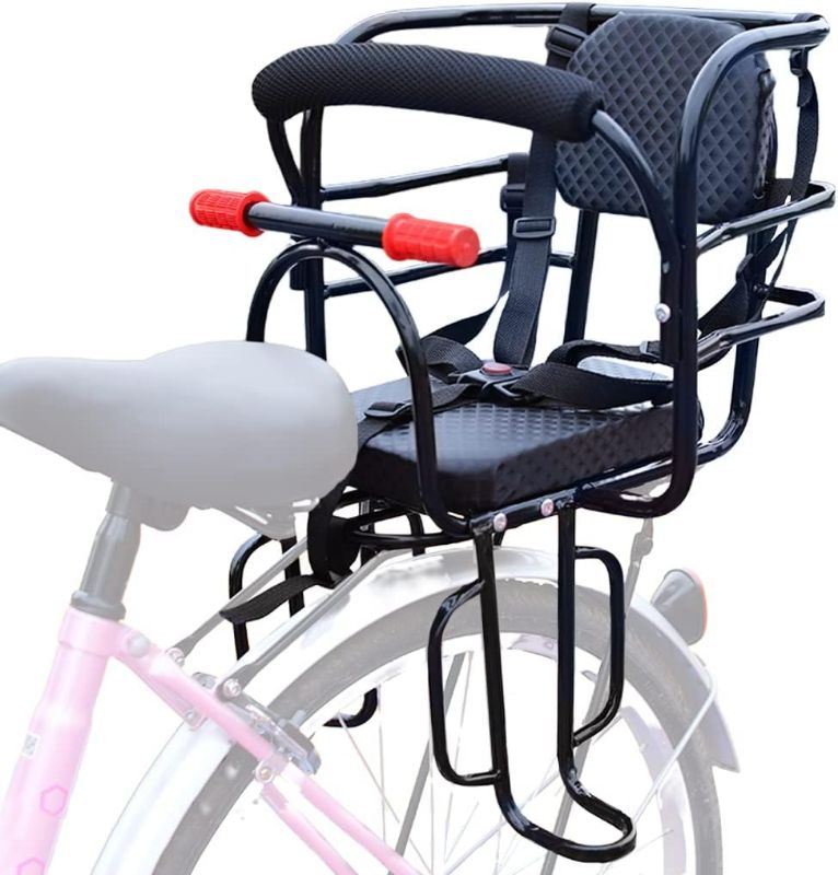Photo 1 of Rear Kid's Bike Seat,Back Mount Child Bike Seat Attachment for Adult Bike,Outdoor Bike Seat for Children,Toddlers,and Kids (Up to 110lb)