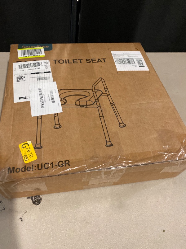 Photo 1 of Toilet Seat Riser for Seniors, Raised Toilet Seat with Handles, Adjustable Height & Width, 400lb Handicap Elevated Toilet Seat, Fit Any Toilet