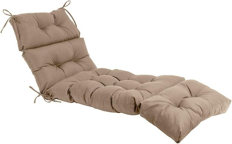 Photo 1 of QILLOWAY Indoor/Outdoor Chaise Lounge Cushion,Spring/Summer Seasonal All Weather Replacement Cushions. (Beige/Sand/Camel)