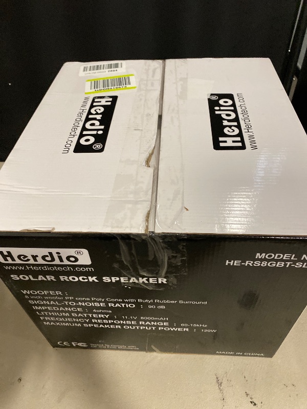 Photo 1 of Herdio 6.5" Rock Bluetooth Speakers Outdoor Waterproof IPX7 Wireless Solar Max 200 Watt, TWS Connection Powered with Rechargeable Battery for Garden Patio Deck Pool Backyard?Black?1Pair?