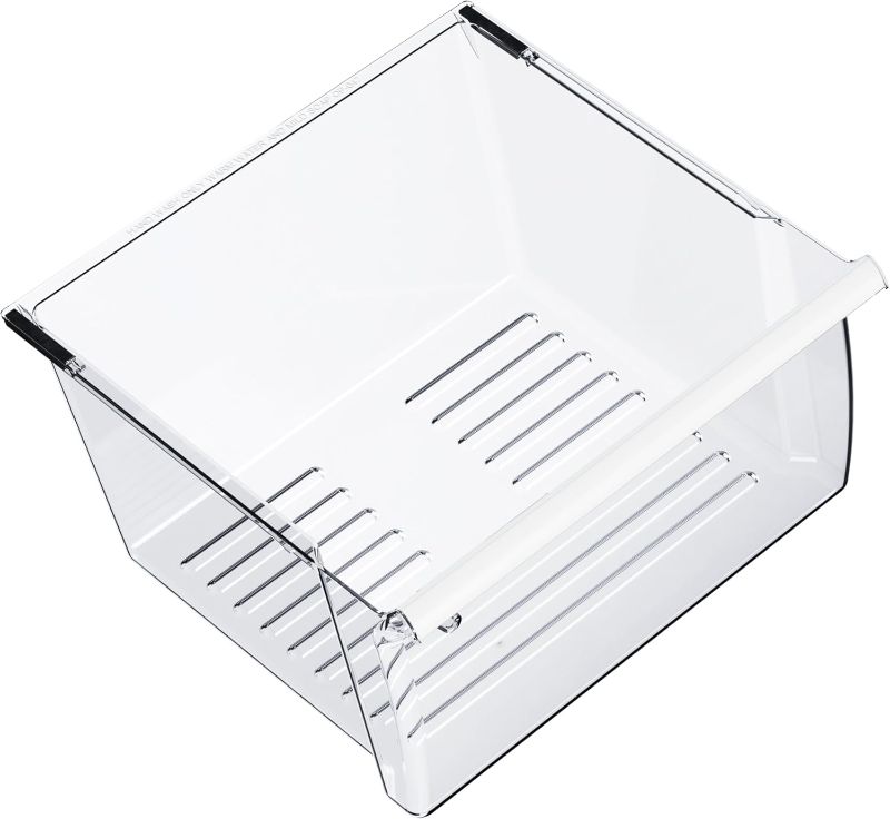 Photo 1 of Kojem 2188656 Replacement Crisper Drawer (Upper) Compatible with Whirlpool Kenmore Refrigerator Upper Bin with Humidity Control Plastic (PS) Clear