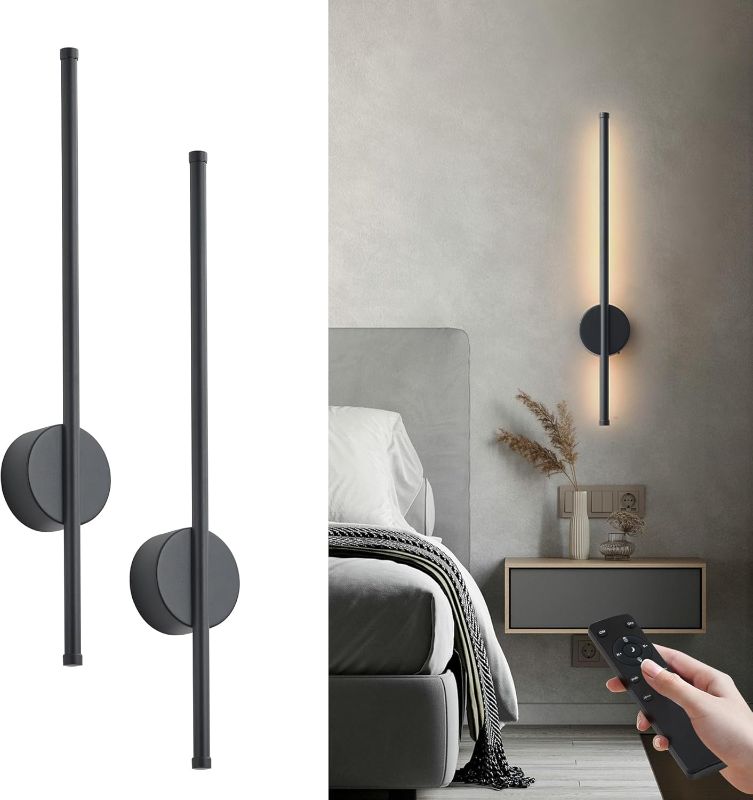 Photo 1 of Modern Wall Sconces LED Wall Sconce 3 Color Temperatures 23.6 Inch Black