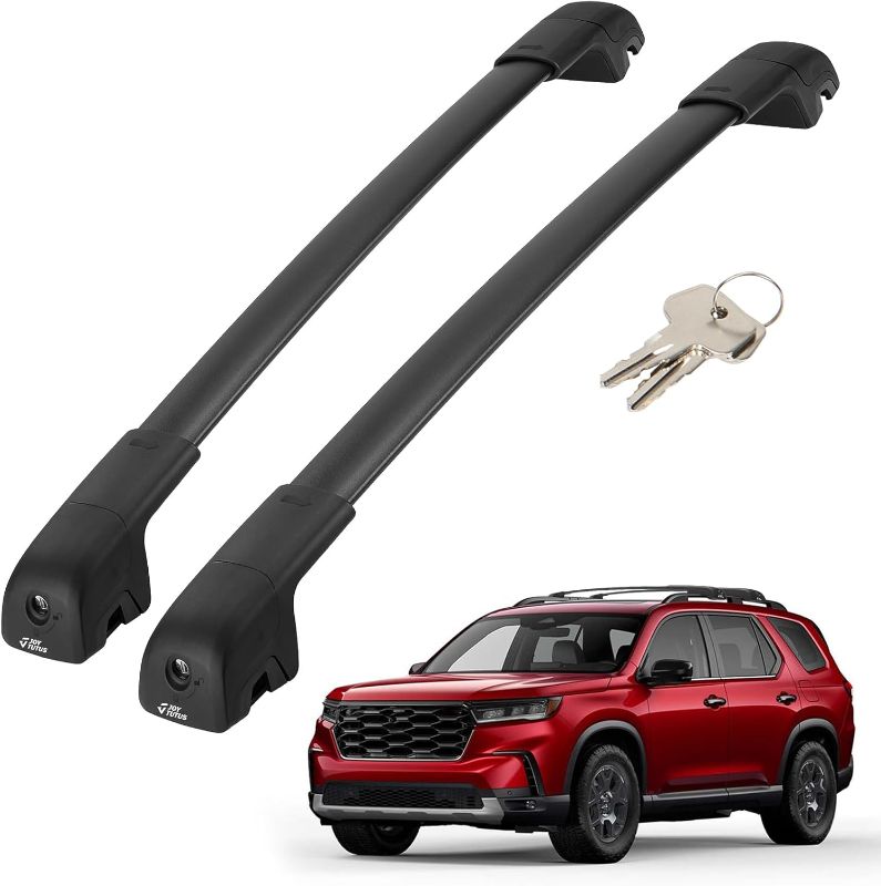 Photo 1 of JOYTUTUS Roof Rack Cross Bars Compatible with Honda Pilot 2023-2025 Sport TrailSport Touring Elite with Raised Rails, Lockable Aluminum Crossbars for Roof Racks Canoes Bikes Skis(Not for LX & EX-L)