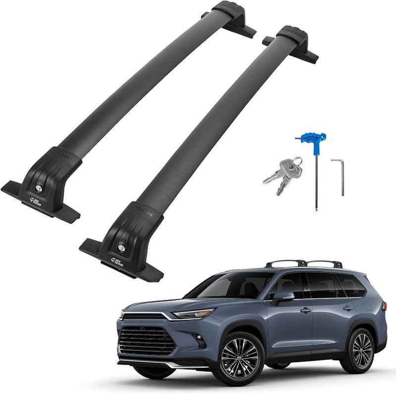 Photo 1 of JOYTUTUS 260lbs Heavy Duty Lockable Car Roof Rack Cross Bars Compatible with Toyota Grand Highlander 2024-2025 with Flush Side Rails, Aluminum Alloy Roof Rails Roof Carrier Luggage