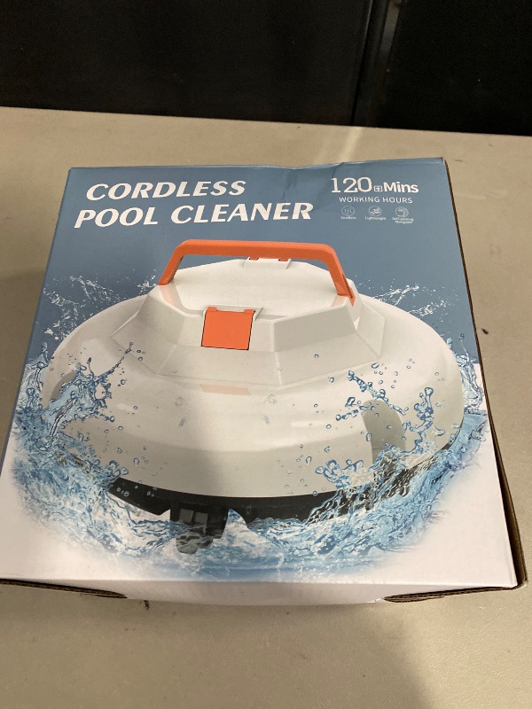 Photo 1 of 2025 Cordless Robotic Pool Cleaner - 120 Mins Automatic Pool Vacuum for Above Ground Pool & In - Ground Flat Pools up to 1000 Sq.Ft, Robot Pool Cleaner with Self - Parking Tech