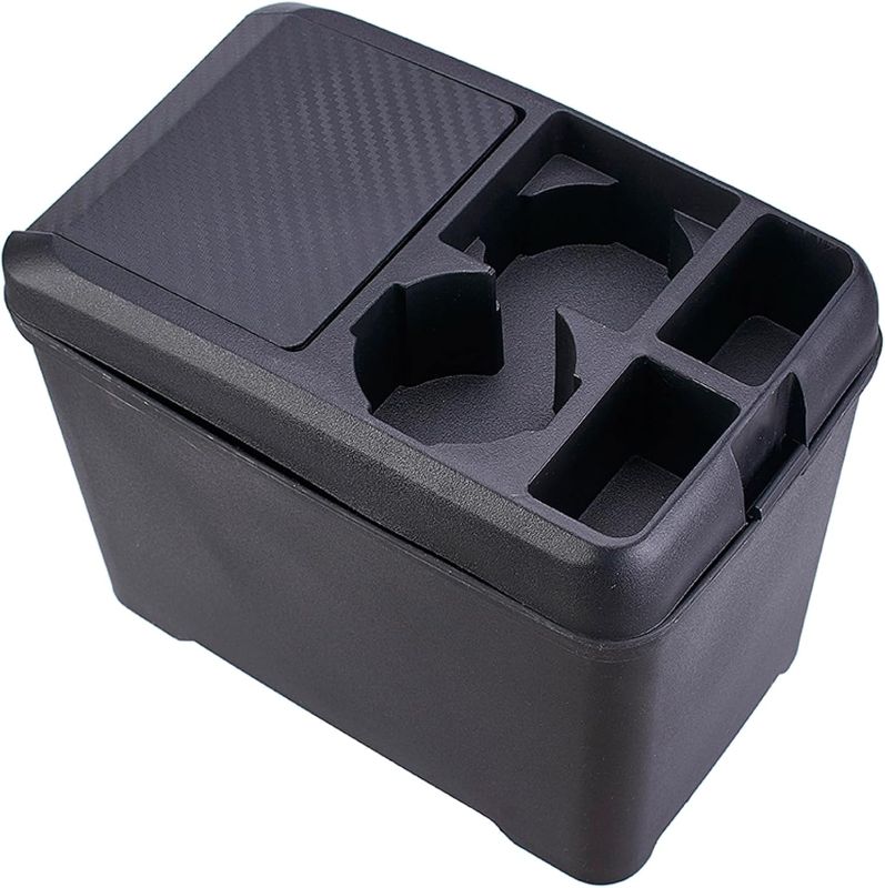 Photo 1 of Multifunctional Car Trash Can with Mini Cup Holder, Spacious Backseat Floor Organizer Leak-Proof Vehicle Trash Can Bin Waste Container with Lip, Car Storage Box Suitable for Cars, Truck, SUV