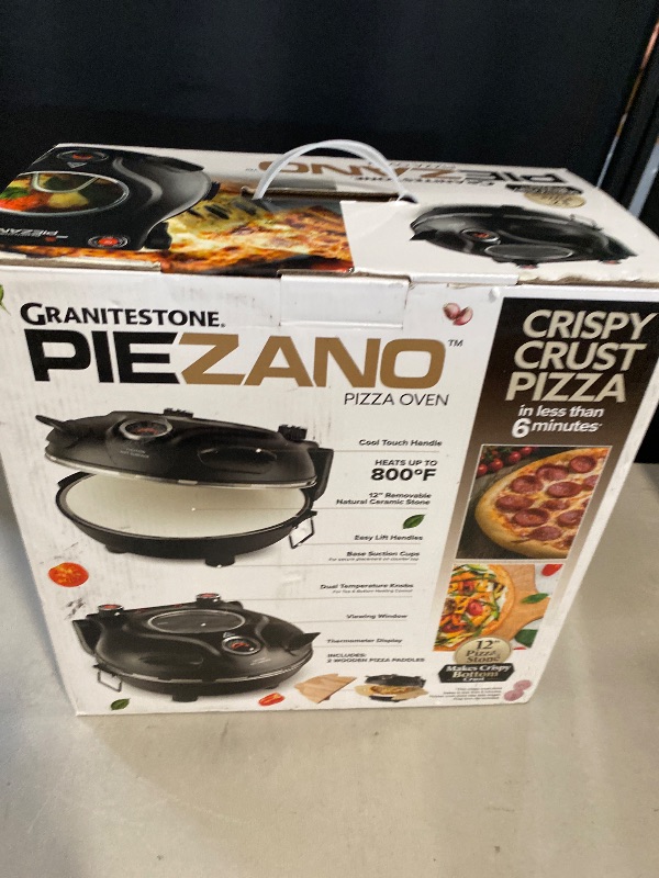 Photo 1 of PIEZANO Crispy Crust Pizza Oven by Granitestone – 12 Inch Electric Pizza Oven Indoor Countertop Maker with Ceramic Stone Heats up to 800?F for Delicious Stone Baked Pizzeria Style Pizza at Home