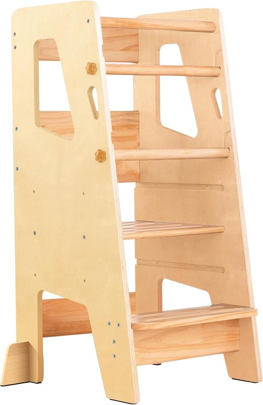 Photo 1 of Toddler Standing Tower - Adjustable Height Toddler Kitchen Stool Helper - Ideal Kids Kitchen Step Stool for Learning New Skills - Updated Design with Safety Feet - Varnished