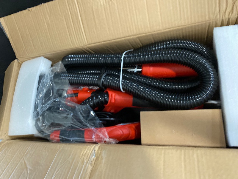 Photo 1 of Drywall Sander with Vacuum Dust Collector, 8-Amp Popcorn Ceiling Removal Tool with 7 Variable Speed 800-1800RPM, Extendable Handle, LED Light, 12pcs Sanding Discs,Dark Red