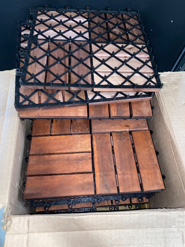 Photo 1 of Acacia Deck Tile – Ground Covering Interlocking System (Brown)