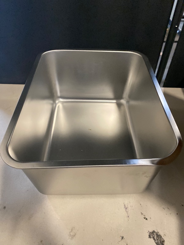Photo 1 of Kichwit Large Stainless Steel Cat Litter Box with High Sides, Metal Litter Pan for Cat, Non Stick Smooth Surface, Easy to Clean (17.5" L x 13.5" W x 7.9" H)