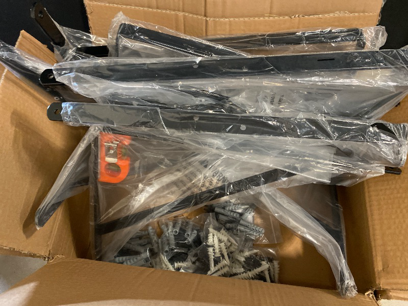 Photo 1 of Amazon Basics 10 Pack L20 x H 13" Black Heavy Duty Shelf Brackets with Screws, Metal Shelf Brackets, Strong Steel