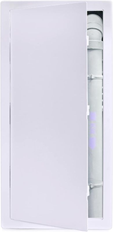 Photo 1 of Suteck Plumbing Access Panel for Drywall Ceiling 14 x 29 Inch Reinforced Plastic Wall Access Doors Removable Hinged White