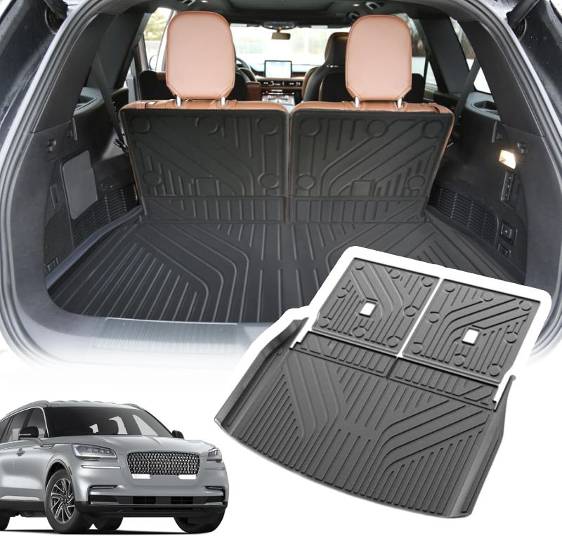 Photo 1 of Cargo Liner Compatible with 2020-2025 Lincoln Aviator Trunk Mat Cargo Mat Back Seat Cover Protector Dog Liner Pet Mat Cargo Trunk Liner(Backrest Mats+Trunk Mat)
