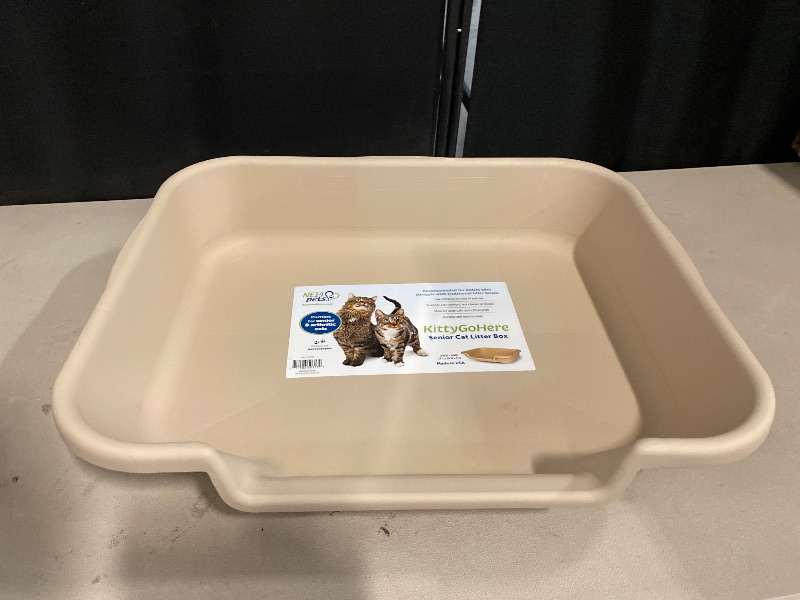Photo 1 of KittyGoHere Senior Cat Litter Box 1 Pack, Large Beach Sand Low Entrance Kitty Litter Box, Sized for Cats Comfort, Perfect for Senior and Arthritic Cats, Made in USA