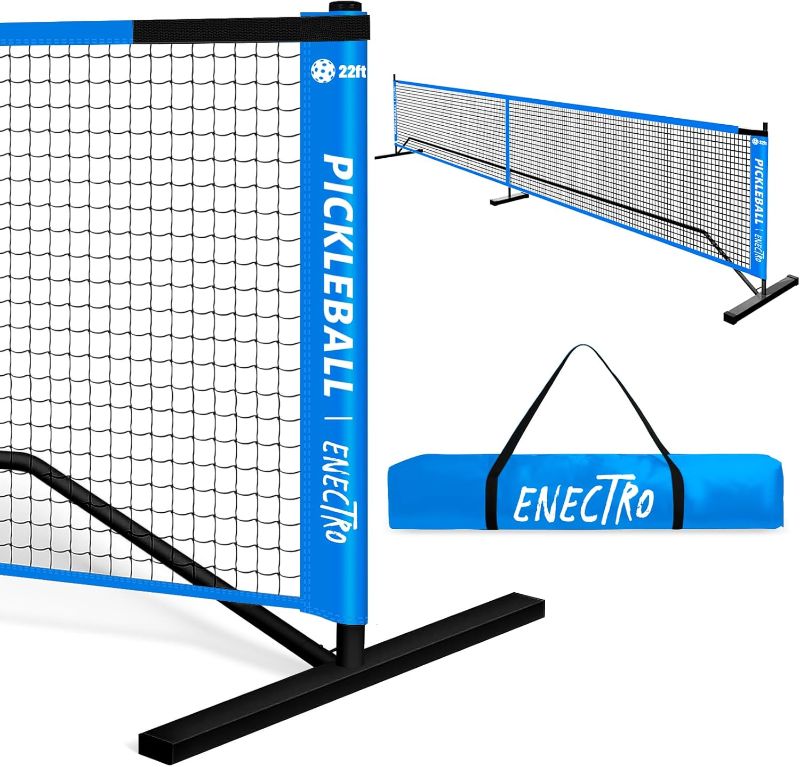 Photo 1 of Pickleball Net - 22FT Regulation Size Portable for Driveway, Court or Backyard - Metal Frame Set With Carrying Bag for Outdoor Indoor Game