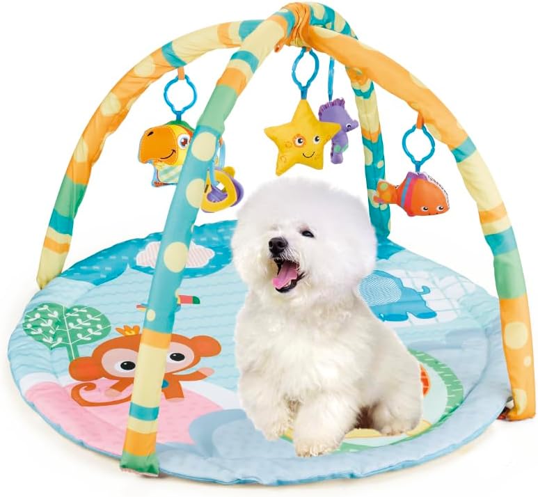 Photo 1 of Puppy Play Gym - Dog & Cat Activity Mat with Squeaky Toys - Interactive Sensory Mat for Pets (Suitable for Dogs & Cats Up to 25 lbs)