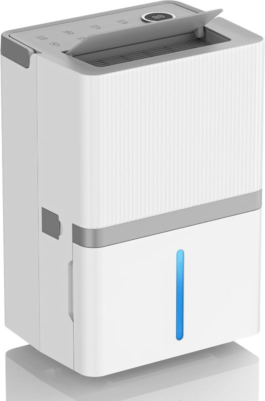 Photo 1 of 75 Pint Dehumidifier for Basement, 4500 Sq. Ft Smart Home Dehumidifier with Drain Hose and 180 OZ Large Water Tank,24H Timer, Auto Defrost Function,Low Noise,Energy Saving