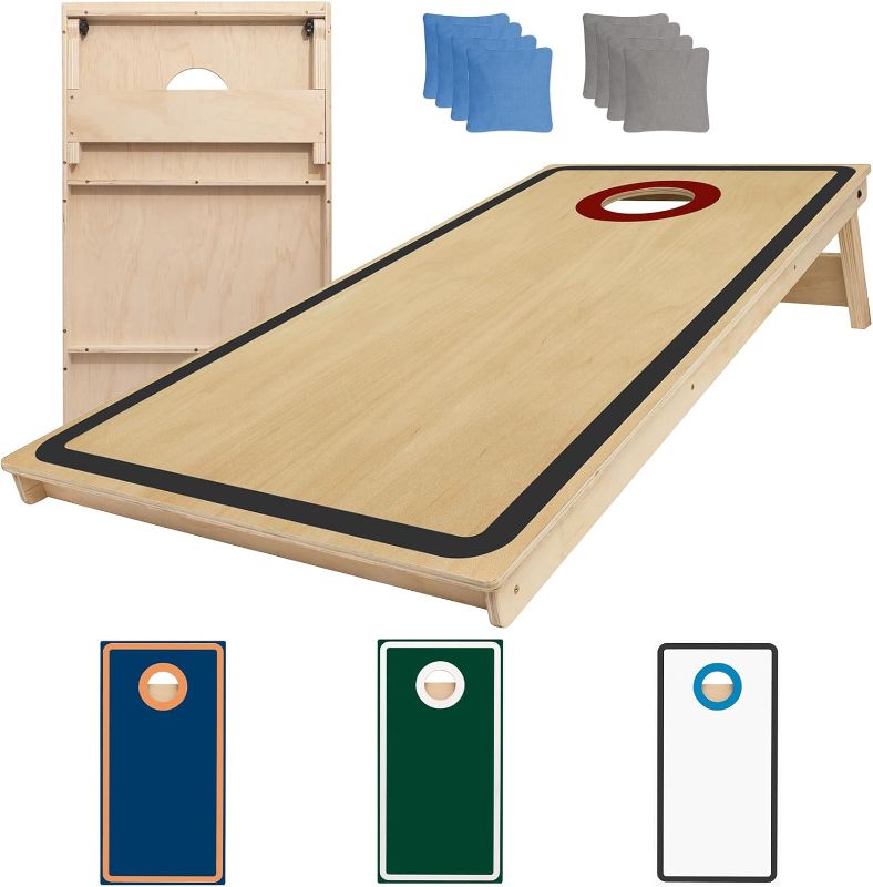 Photo 1 of Cornhole Board Set - No Bounce,Regulation Size 4x2 ft,Made of 1/2" Pine Plywood,UV Printing Includes 8 Bean Bags and 2 Cornhole Boards,Perfect for Outdoor Games and Gatherings
