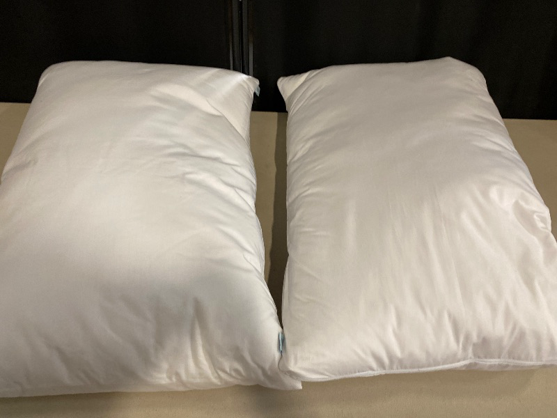 Photo 1 of  Bedding Throw Pillows (Pack of 2, White), 12 x 20 Inches Indoor Decorative Pillow Insert for Sofa, Bed and Couch