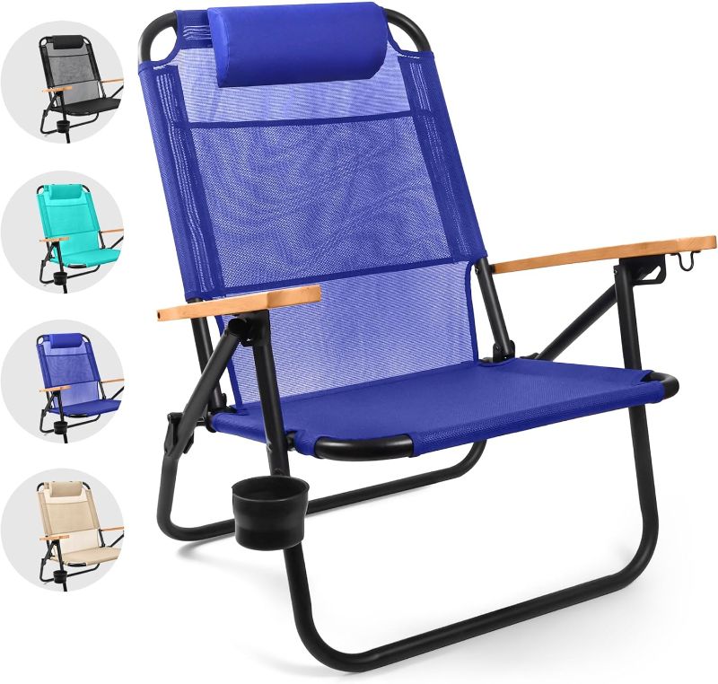 Photo 1 of Water Buffalo Bondi Beach Chair – Backpack Beach Chair for Adults with Reclining Positions, Cup Holder & High Back Support