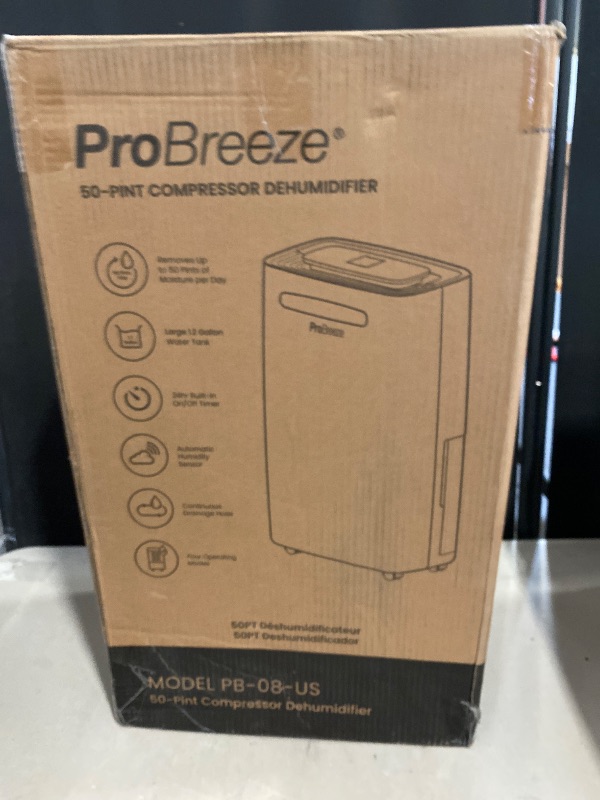 Photo 1 of Pro Breeze 20L Portable Dehumidifier with 4 Modes, Digital Display, Continuous Drainage, Laundry Drying and Timers