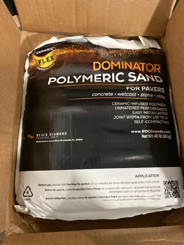 Photo 1 of 40 Pound Camel Brown DOMINATOR Polymeric Sand with Revolutionary Ceramic Flex Technology for Stabilizing Paver Joints/Gaps, 1/8” up to 4”, Professional Grade Results